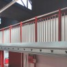 Slat railing with plate extension