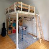 White loft bed TS8 with Ladder