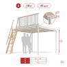 White mezzanine TS8 with boat ladder and rope railing