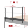 Railing with safety skirting board
