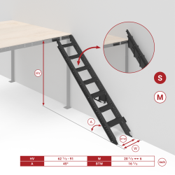 Folding Stairs to wall 45º