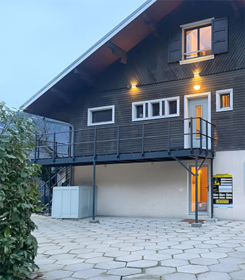 Steel outdoor mezzanine