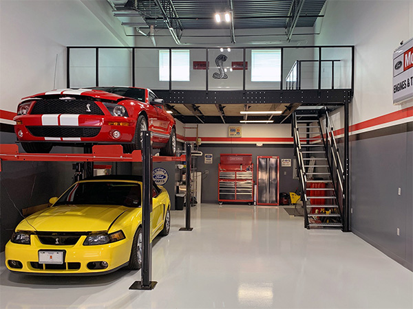 Mezzanine in a garage